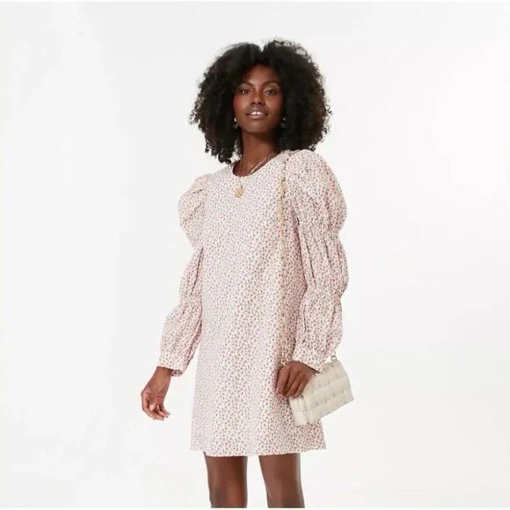 Hyacinth House Clemons Cottagecore Peasant Floral Cotton Mini Dress Size Small
